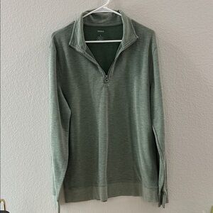 Sonoma Men's Olive Quarter Zip-Up Sweater